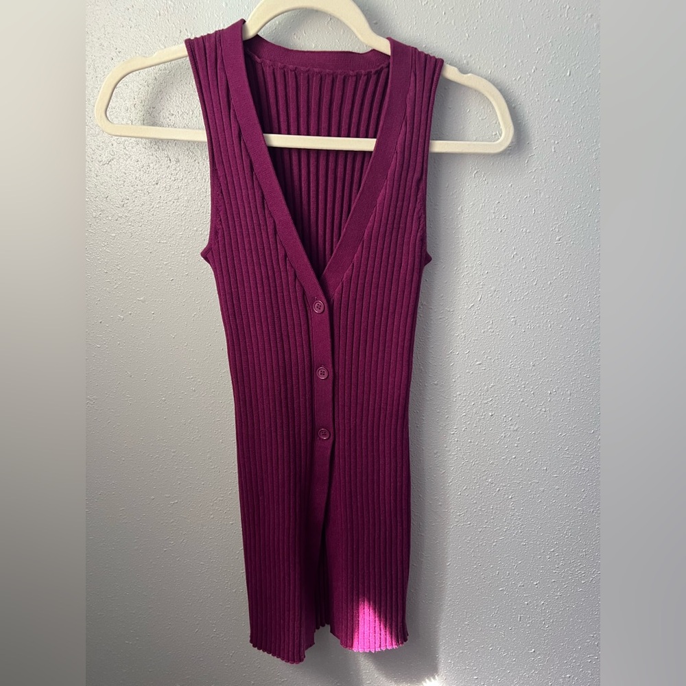 Ronny Kobo Garner Knit Top in Fuchsia
